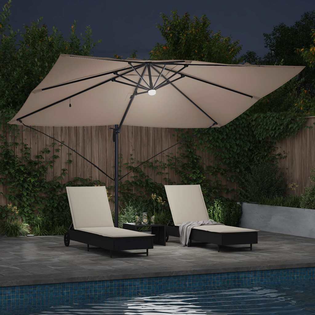 Suncobran Sivo-smeđa 351 x 250 x 253 cm Poliester i aluminij