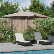 Suncobran Sivo-smeđa 351 x 250 x 253 cm Poliester i aluminij