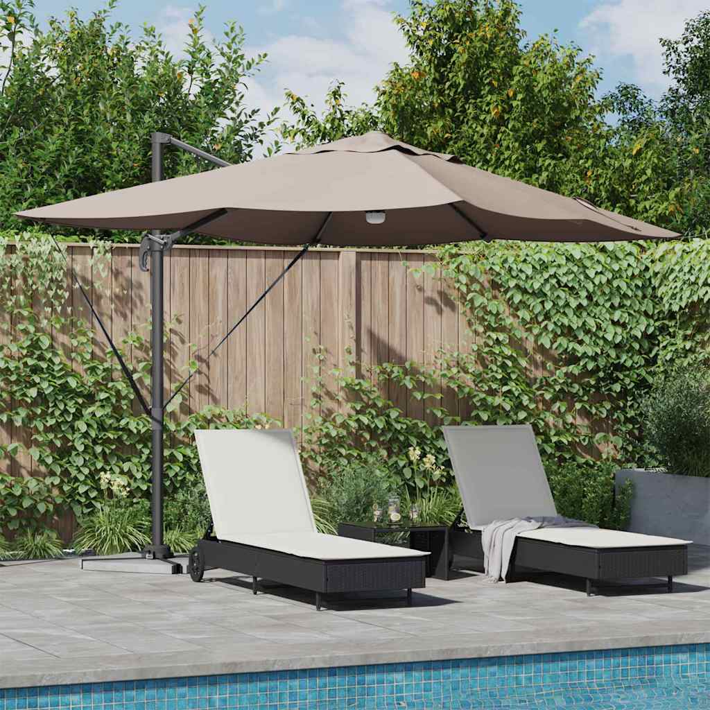 Suncobran Sivo-smeđa 351 x 250 x 253 cm Poliester i aluminij