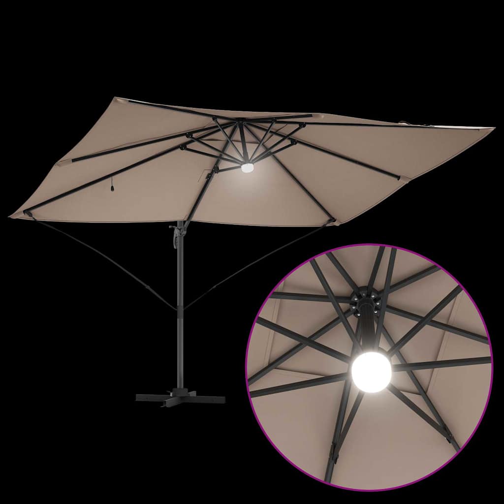 Suncobran Sivo-smeđa 351 x 250 x 253 cm Poliester i aluminij