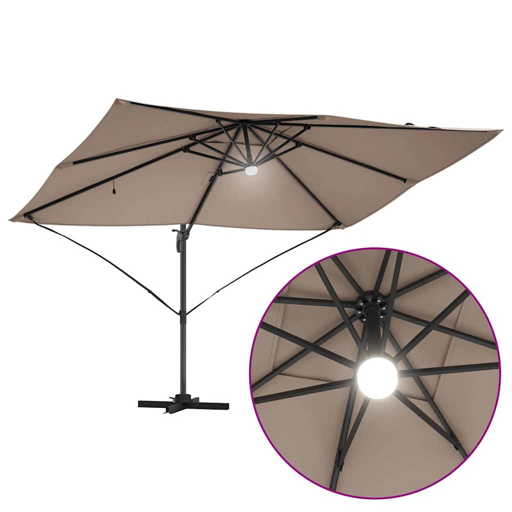 Suncobran Sivo-smeđa 351 x 250 x 253 cm Poliester i aluminij