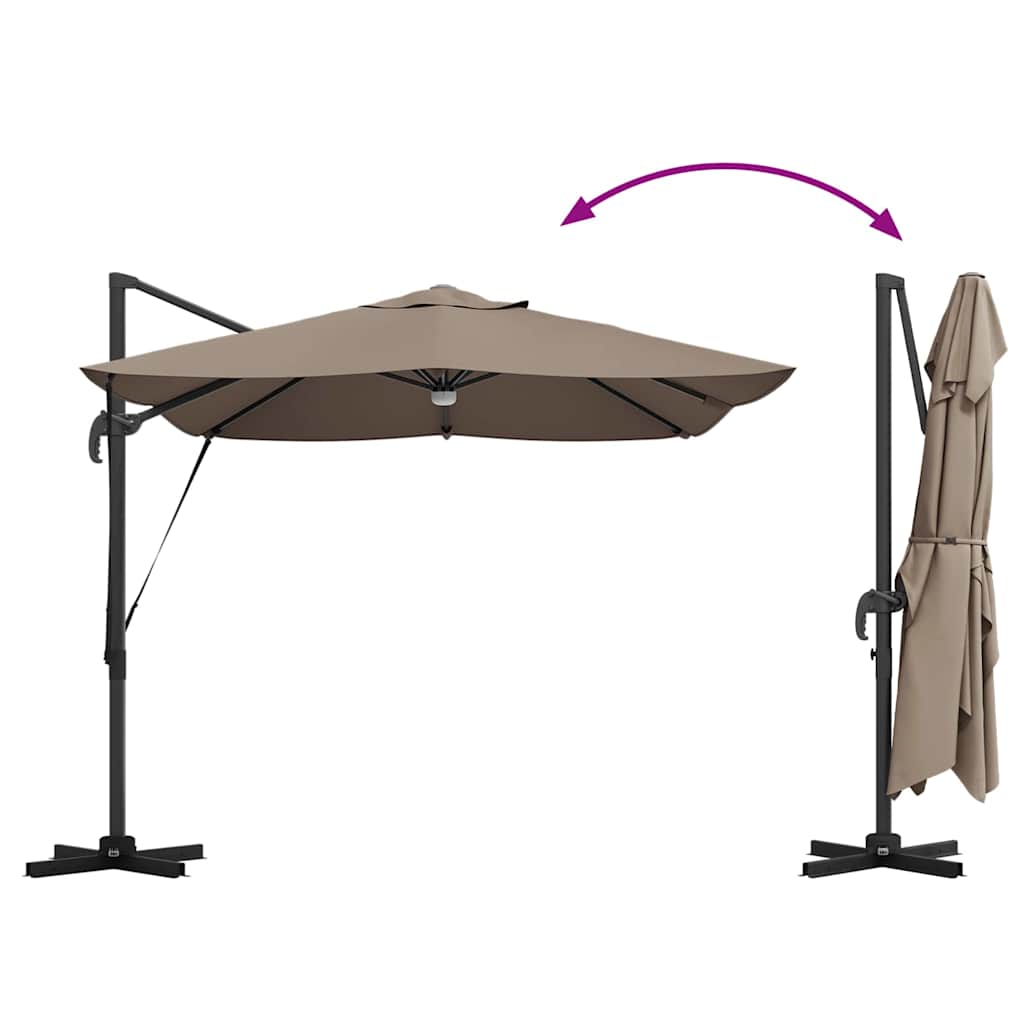 Suncobran Sivo-smeđa 351 x 250 x 253 cm Poliester i aluminij