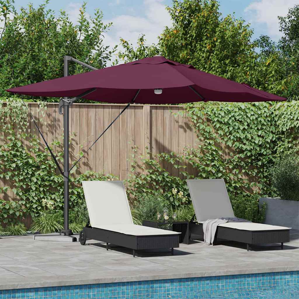 Suncobran S LED lampica Bordeaux Crvena 351 x 250 x 253 cm