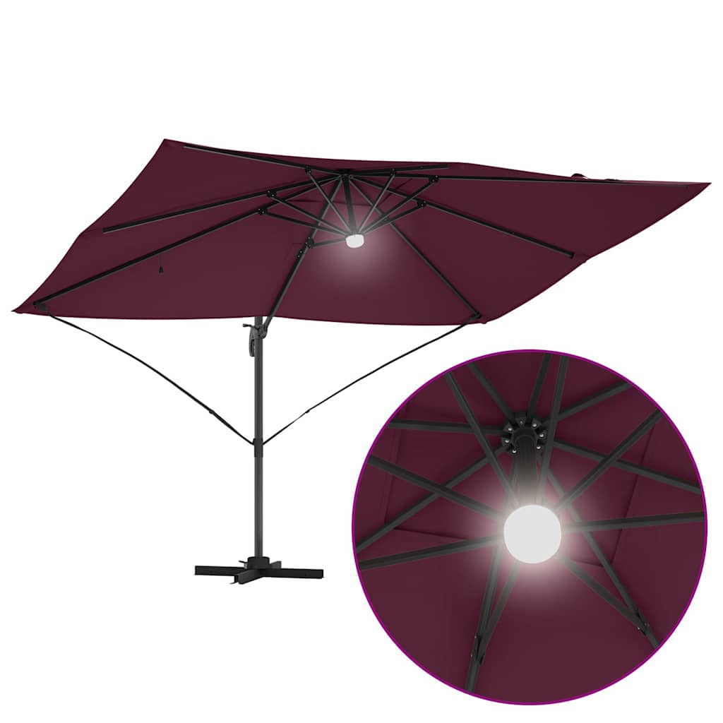 Suncobran S LED lampica Bordeaux Crvena 351 x 250 x 253 cm