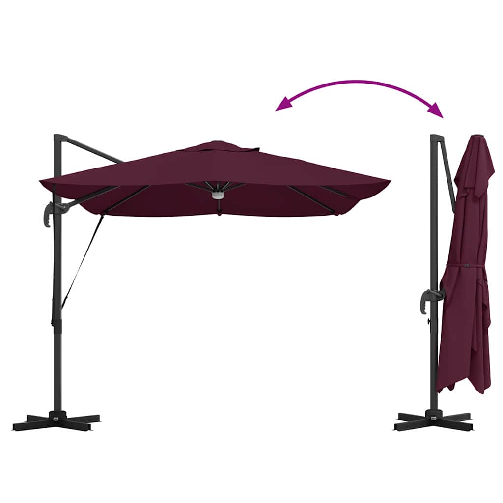 Suncobran S LED lampica Bordeaux Crvena 351 x 250 x 253 cm