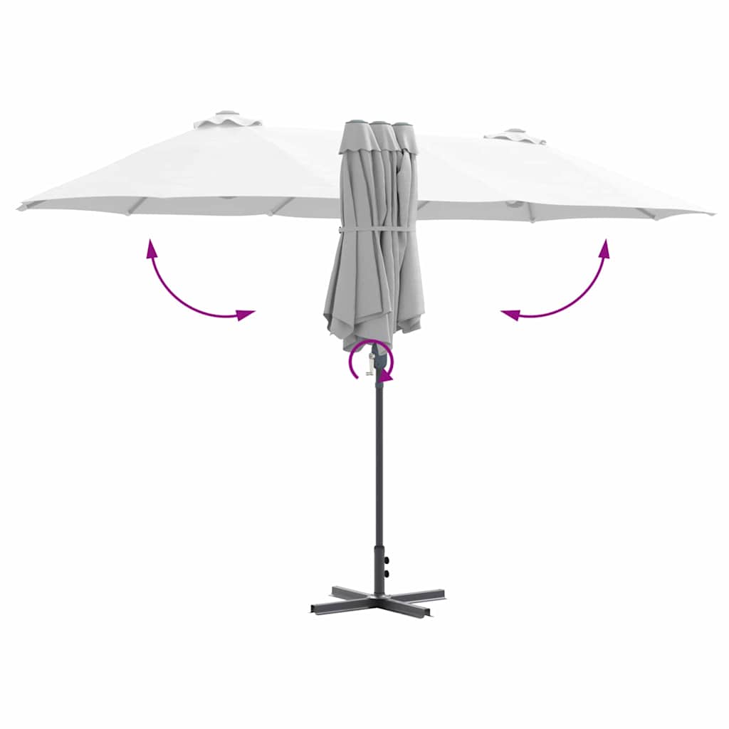 Vrtni suncobran Pijesak 370 x 197 x 239 cm Poliester i aluminij