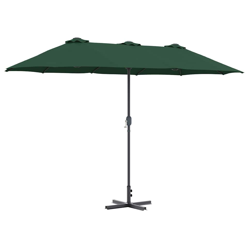 Vrtni suncobran Zelena 370 x 197 x 239 cm Poliester i aluminij
