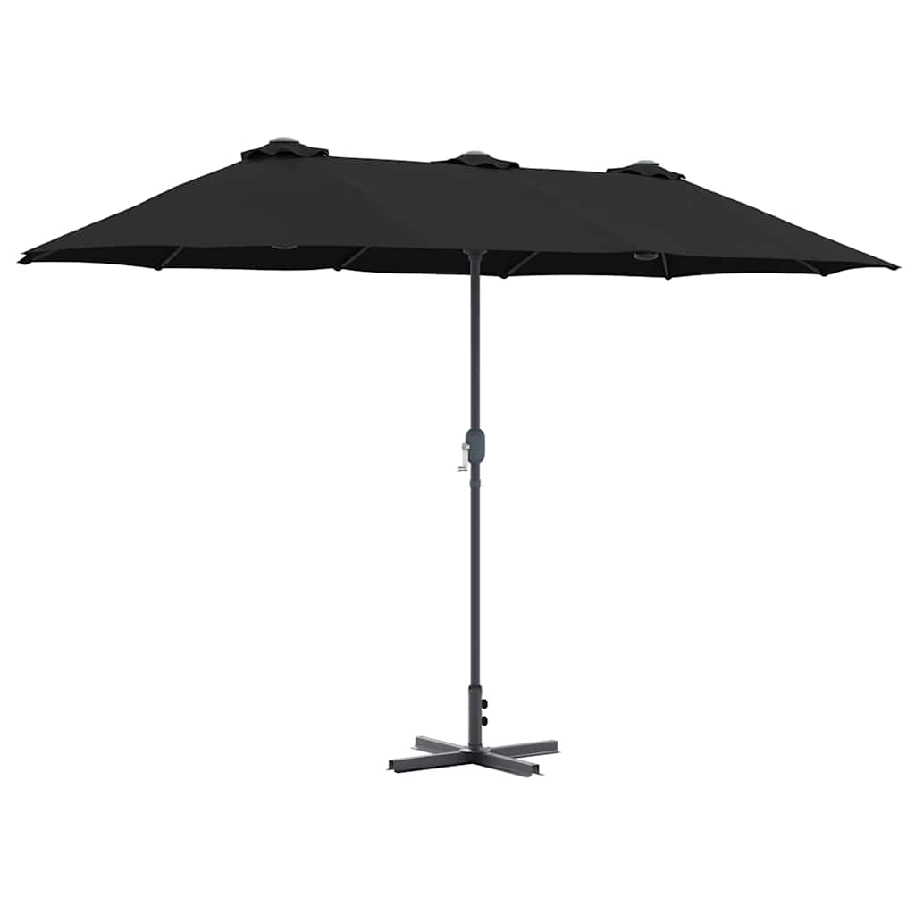 Vrtni suncobran Crna 370 x 197 x 239 cm Poliester i aluminij
