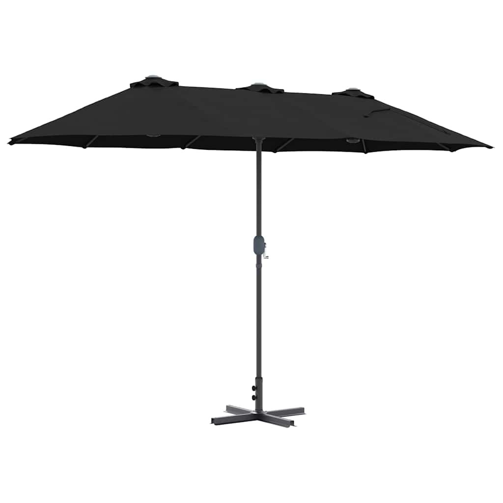Vrtni suncobran Crna 370 x 197 x 239 cm Poliester i aluminij