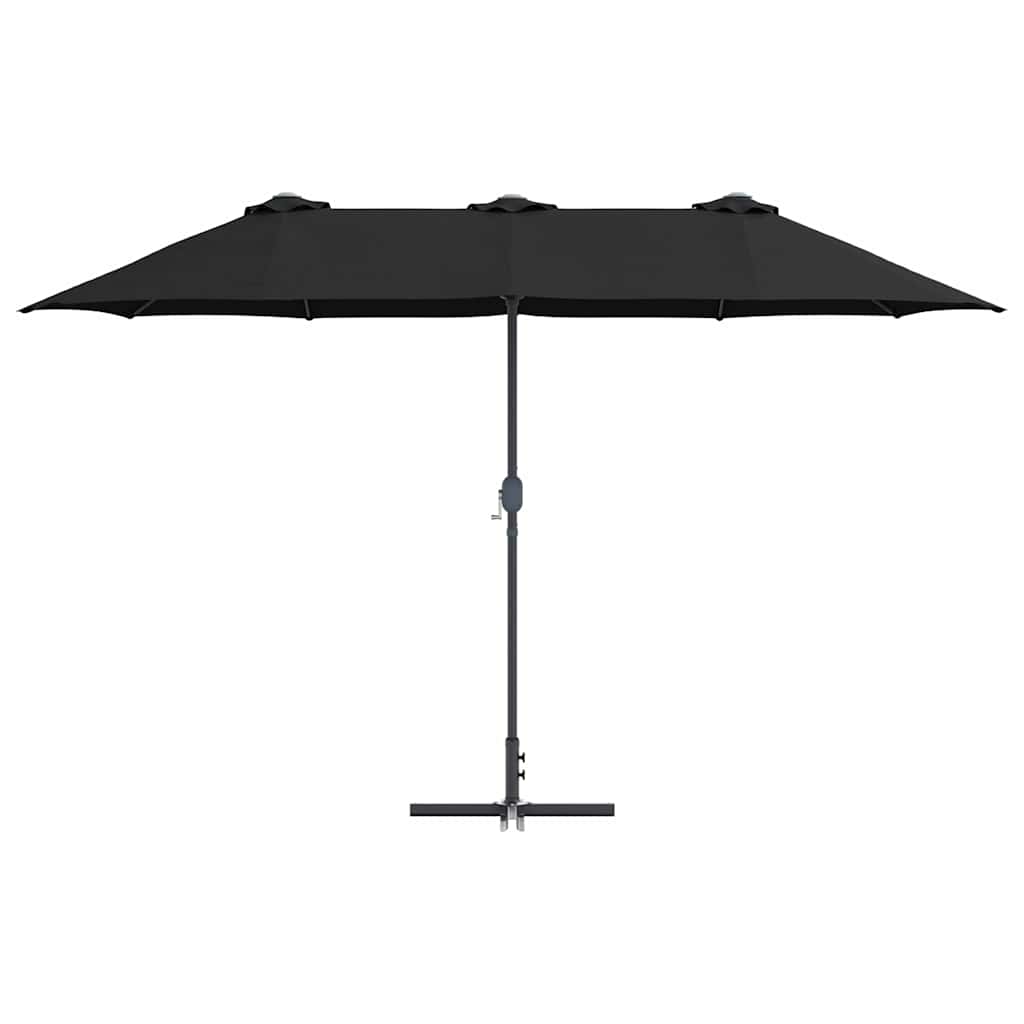 Vrtni suncobran Crna 370 x 197 x 239 cm Poliester i aluminij
