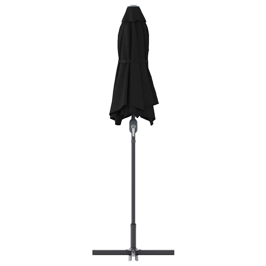 Vrtni suncobran Crna 370 x 197 x 239 cm Poliester i aluminij