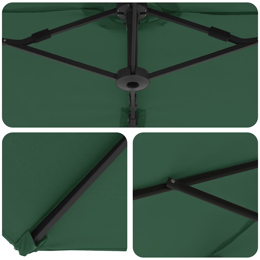 Suncobran Zelena 372 x 198 x 243 cm Poliester i aluminij