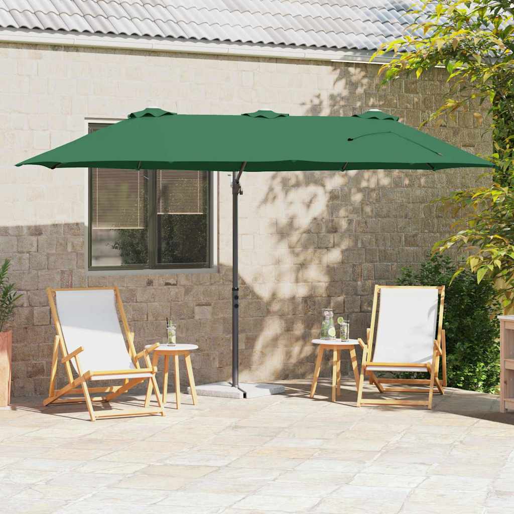 Suncobran Zelena 372 x 198 x 243 cm Poliester i aluminij