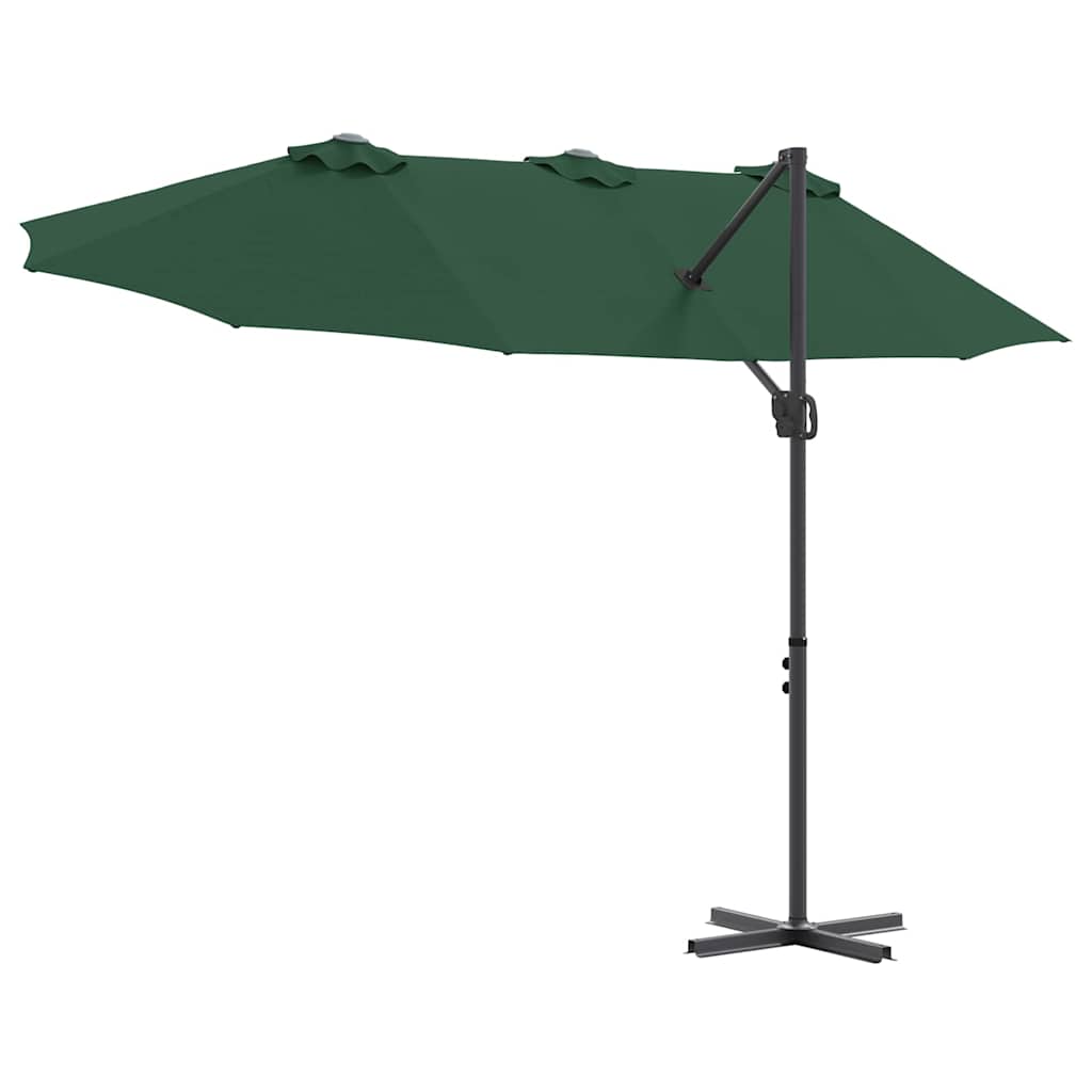 Suncobran Zelena 372 x 198 x 243 cm Poliester i aluminij