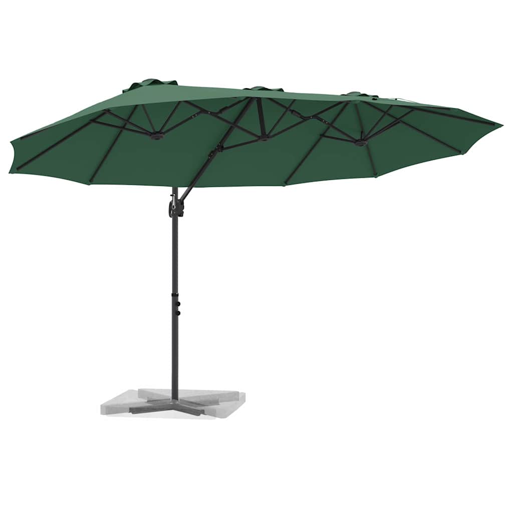Suncobran Zelena 372 x 198 x 243 cm Poliester i aluminij