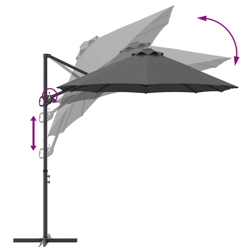 Suncobran Antracit 372 x 198 x 243 cm Poliester i aluminij
