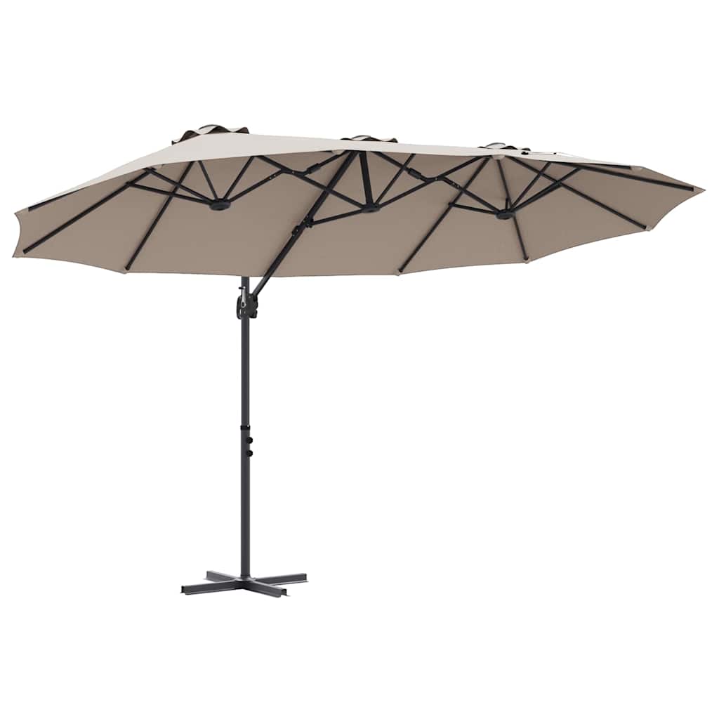 Suncobran Sivo-smeđa 372 x 198 x 243 cm Poliester i aluminij