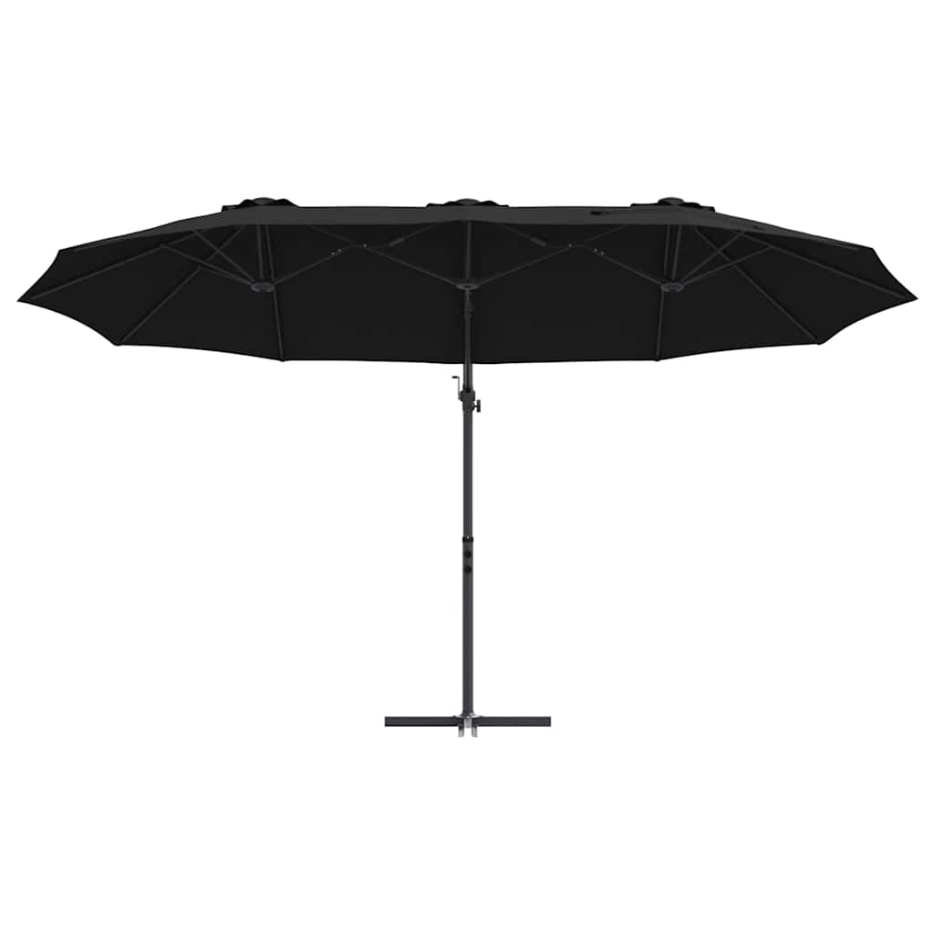 Suncobran Crna 372 x 198 x 243 cm Poliester i aluminij