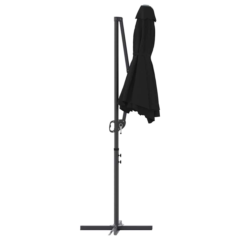 Suncobran Crna 372 x 198 x 243 cm Poliester i aluminij