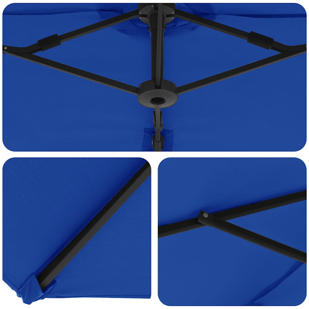 Suncobran Azurnoplava 372 x 198 x 243 cm Poliester i aluminij