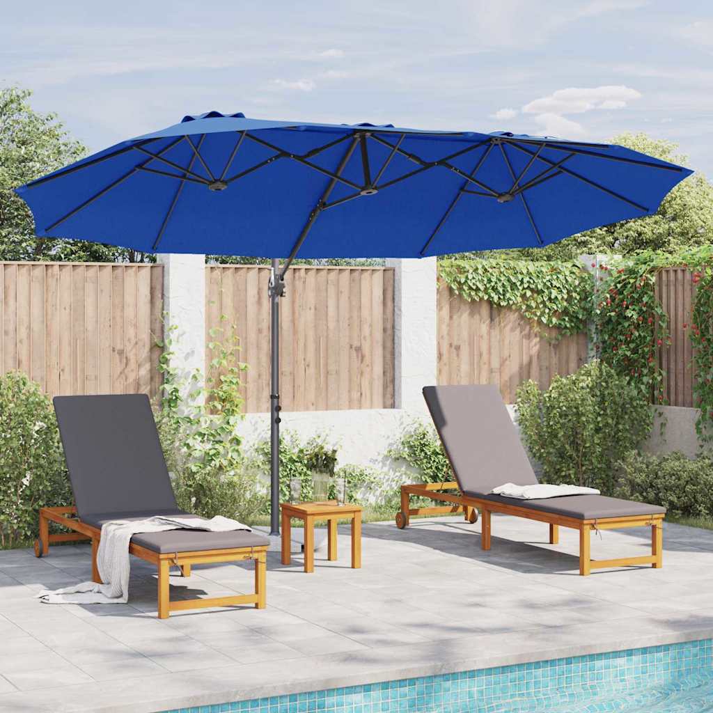 Suncobran Azurnoplava 372 x 198 x 243 cm Poliester i aluminij