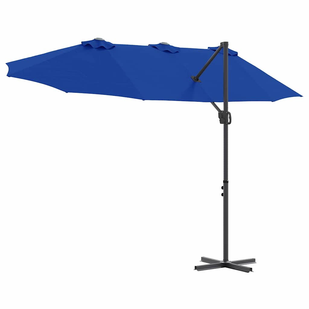 Suncobran Azurnoplava 372 x 198 x 243 cm Poliester i aluminij
