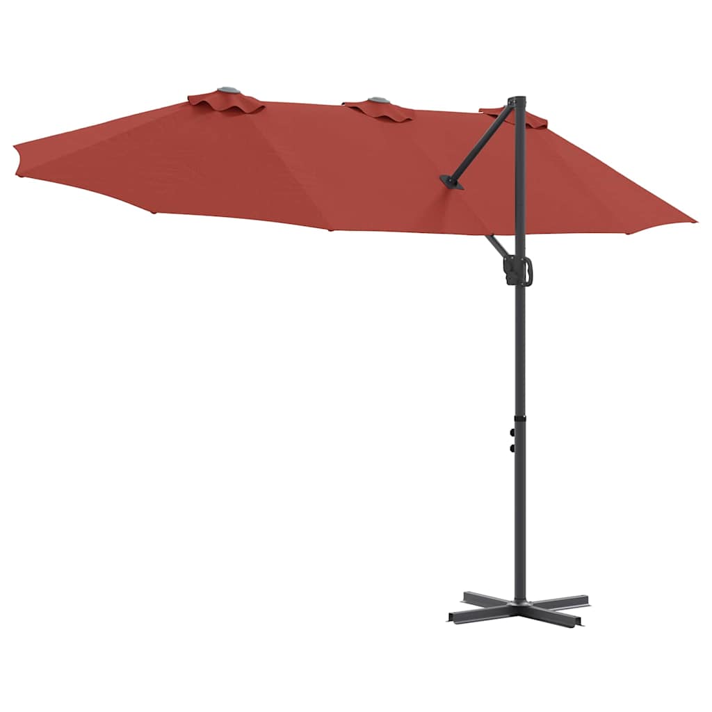 Suncobran Terakota 372 x 198 x 243 cm Poliester i aluminij
