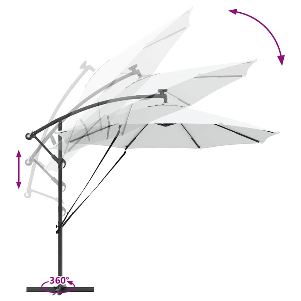 Suncobran Pijesak 294 x 294 x 248 cm Poliester i aluminij