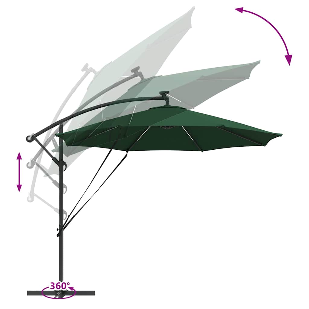 Suncobran Zelena 294 x 294 x 248 cm Poliester i aluminij