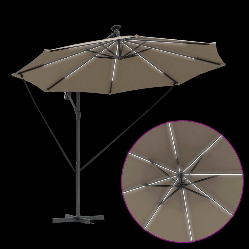 Suncobran Sivo-smeđa 294 x 294 x 248 cm Poliester i aluminij
