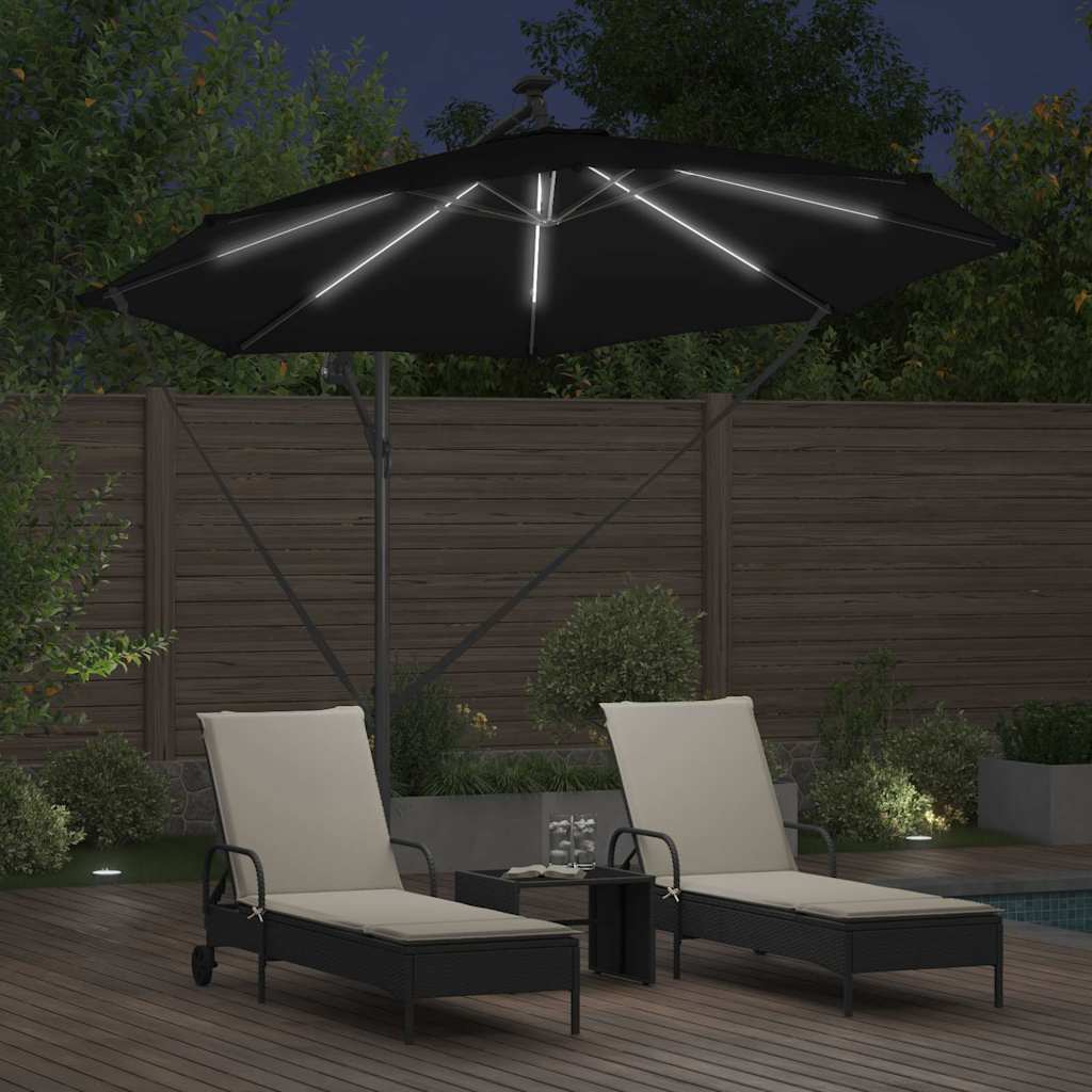 Suncobran 294 x 294 x 248 cm Poliester i aluminij Crna