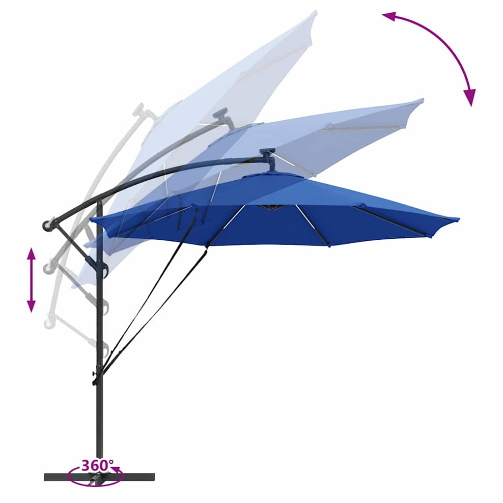 Suncobran Azurnoplava 294 x 294 x 248 cm Poliester i aluminij
