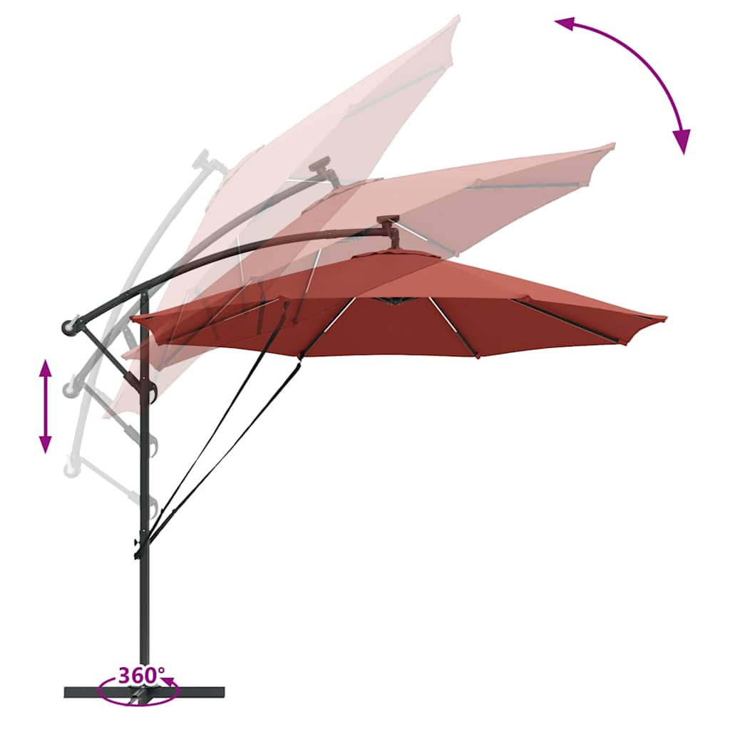 Suncobran Terakota 294 x 294 x 248 cm Poliester i aluminij