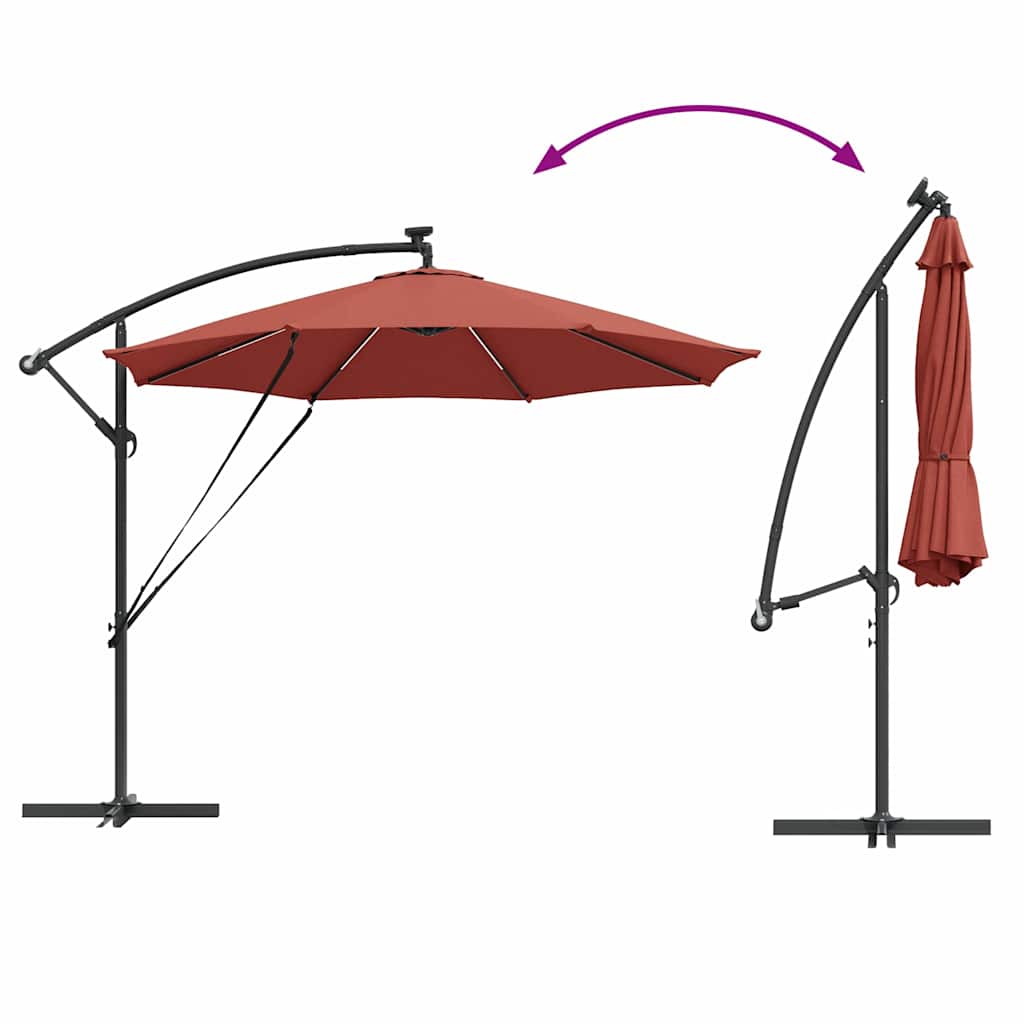 Suncobran Terakota 294 x 294 x 248 cm Poliester i aluminij