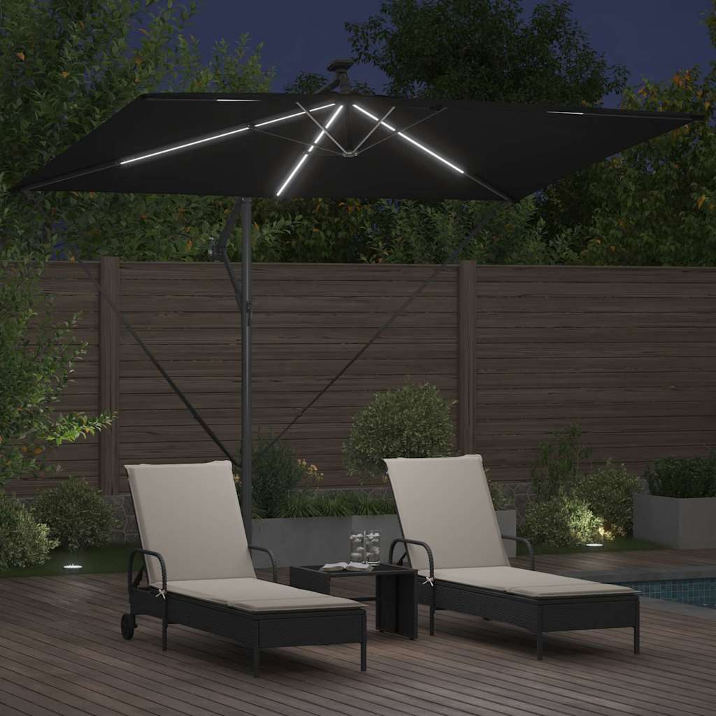 Suncobran Crna 294 x 200 x 270 cm Poliester i aluminij