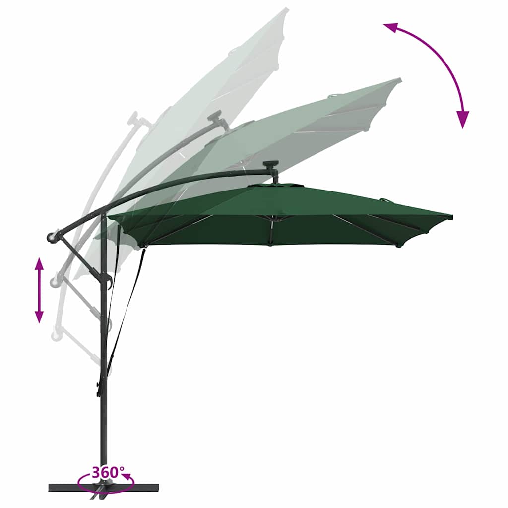 Suncobran Zelena 249 x 249 x 250 cm Poliester i aluminij