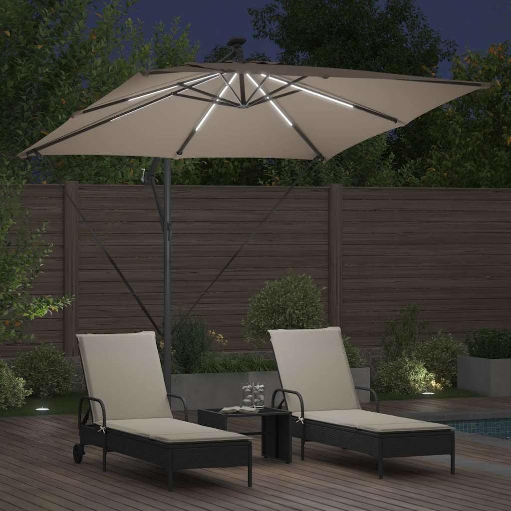 Suncobran Sivo-smeđa 249 x 249 x 250 cm Poliester i aluminij