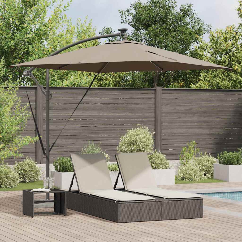 Suncobran Sivo-smeđa 249 x 249 x 250 cm Poliester i aluminij