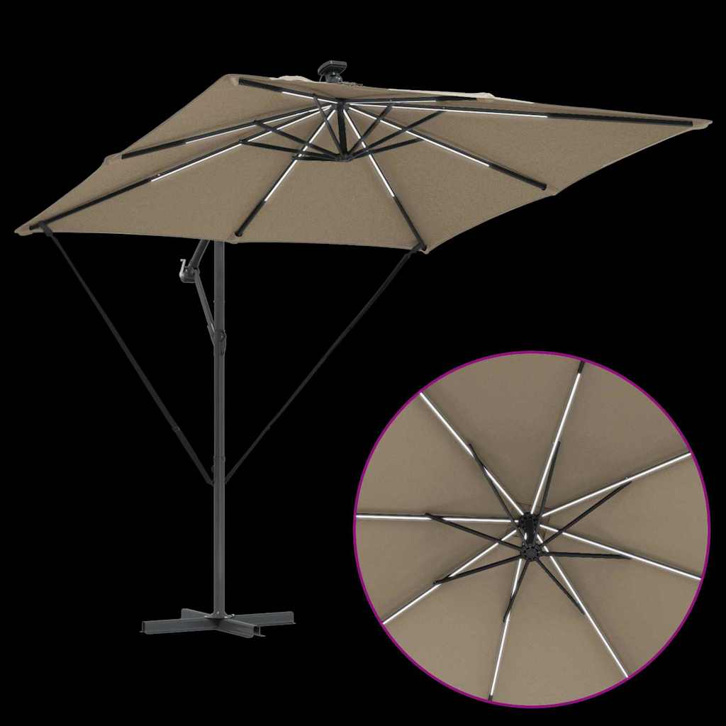 Suncobran Sivo-smeđa 249 x 249 x 250 cm Poliester i aluminij