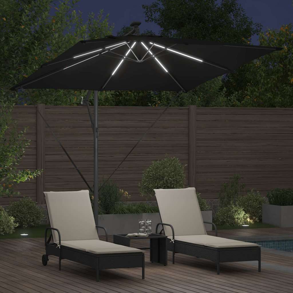 Suncobran Crna 249 x 249 x 250 cm Poliester i aluminij