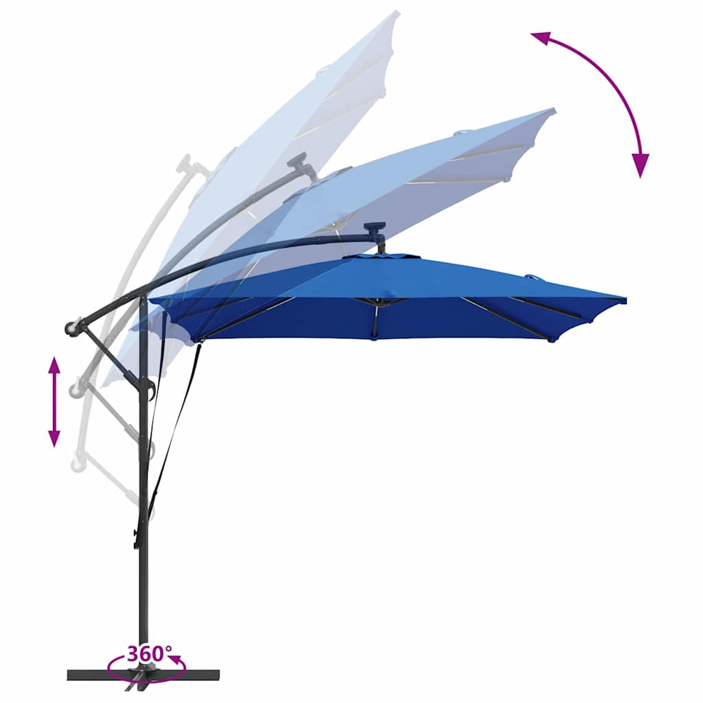 Suncobran Azurnoplava 249 x 249 x 250 cm Poliester i aluminij
