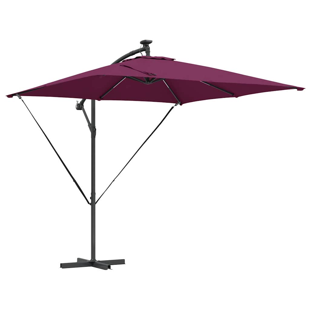 Suncobran s LED trakama Bordeaux Crvena 249 x 249 x 250 cm