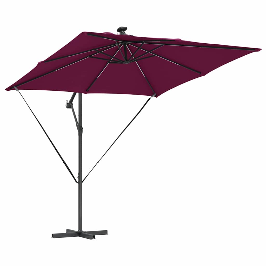 Suncobran s LED trakama Bordeaux Crvena 249 x 249 x 250 cm