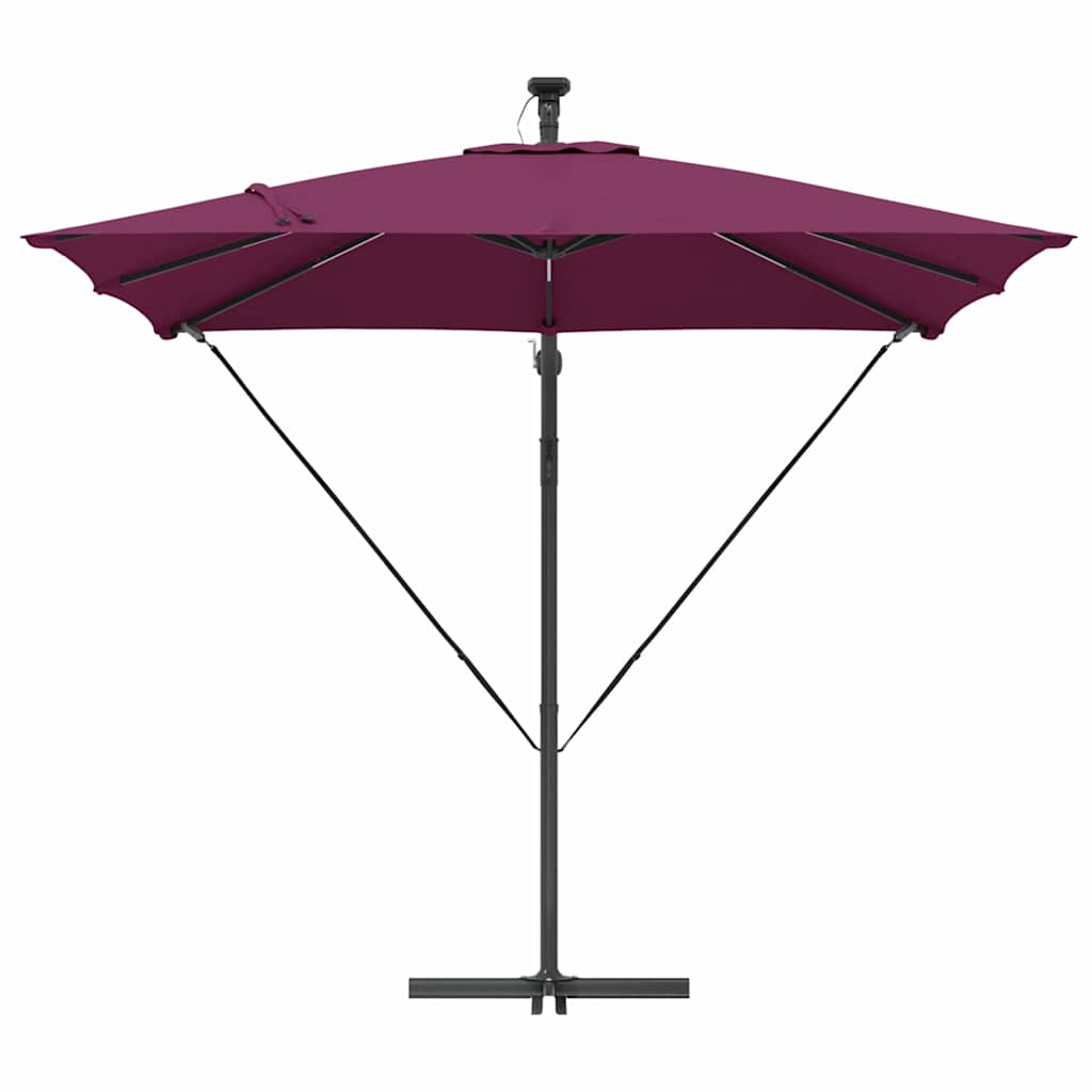 Suncobran s LED trakama Bordeaux Crvena 249 x 249 x 250 cm