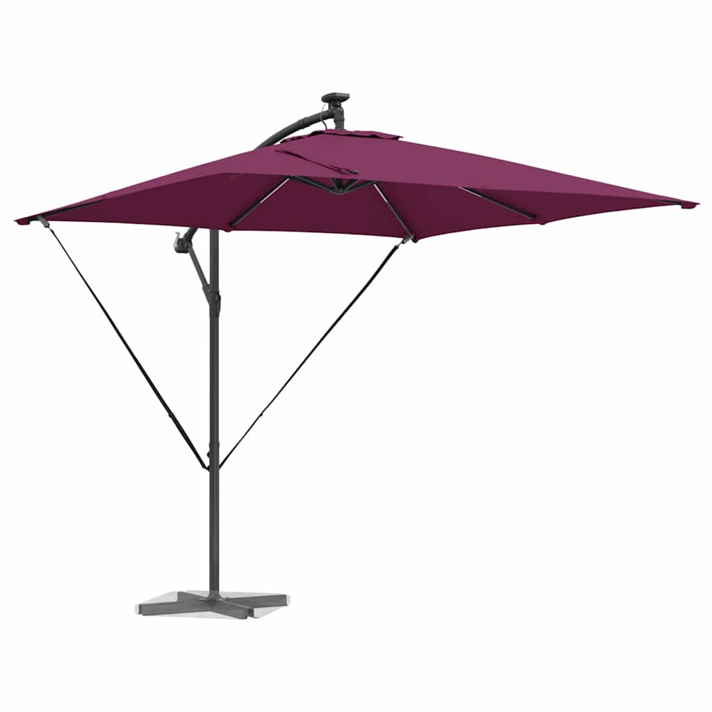 Suncobran s LED trakama Bordeaux Crvena 249 x 249 x 250 cm