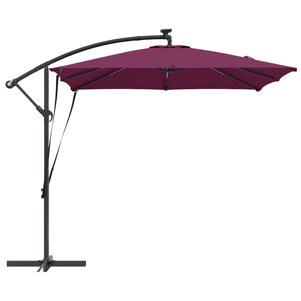 Suncobran s LED trakama Bordeaux Crvena 249 x 249 x 250 cm