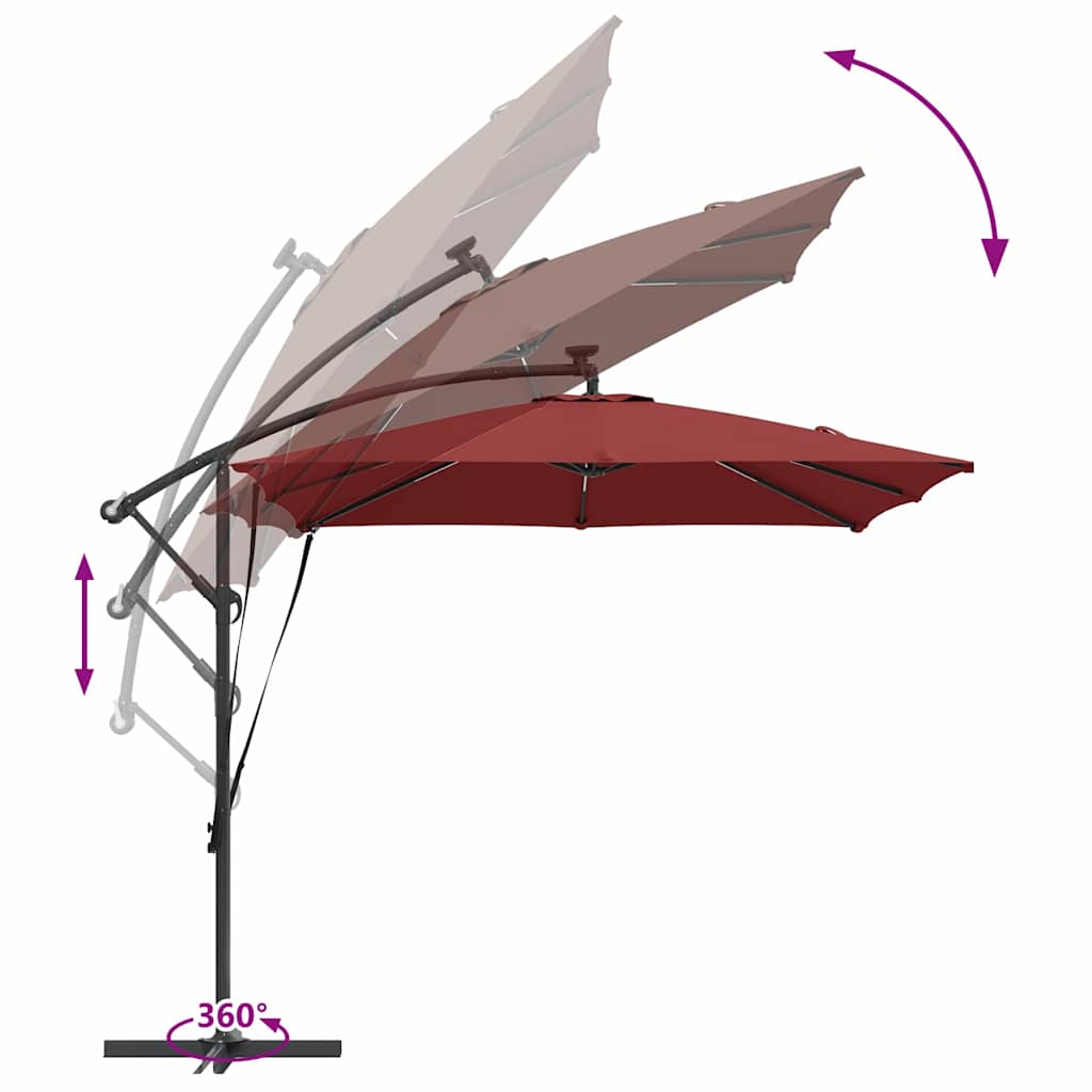 Suncobran Terakota 249 x 249 x 250 cm Poliester i aluminij