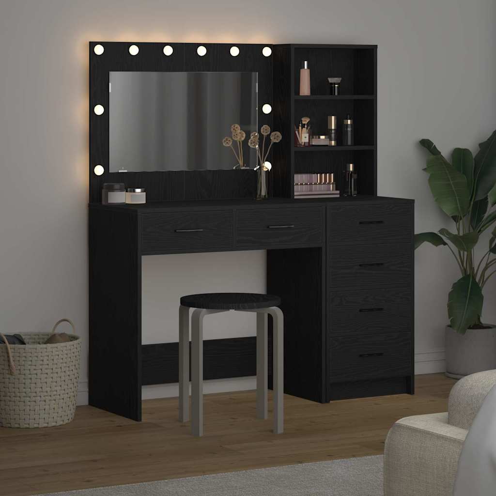 Toaletni stol Crna 78.5 x 41 x 135 cm Konstruirano drvo