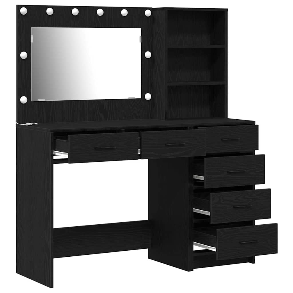 Toaletni stol Crna 78.5 x 41 x 135 cm Konstruirano drvo