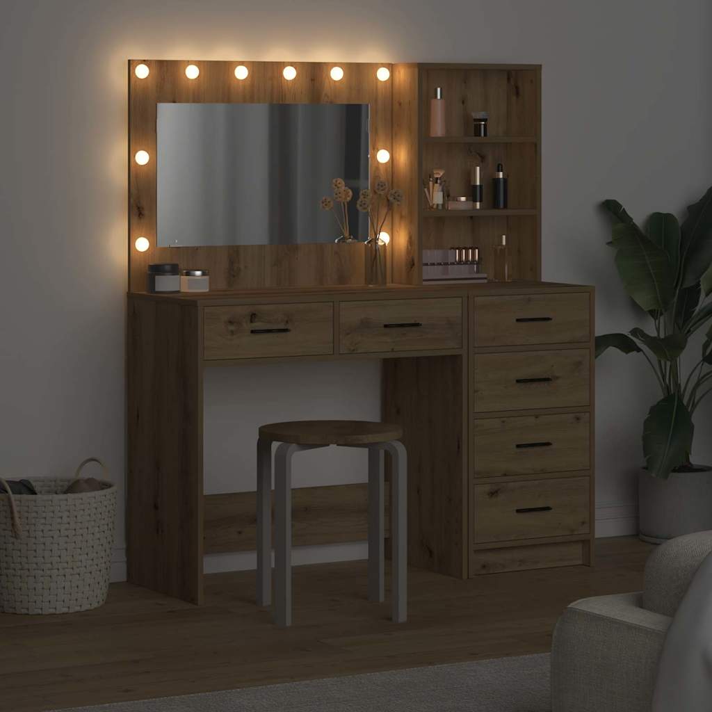 Toaletni stol 2 pcs Smeđa 78.5 x 41 x 135 cm Konstruirano drvo